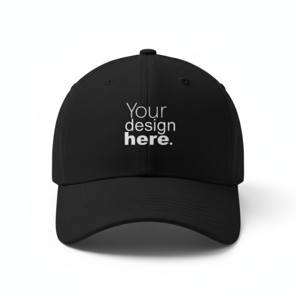 Custom Print Cap – Your Design Here | Personalized Baseball Cap (black & white)