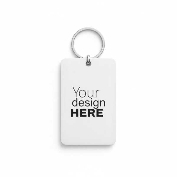 Custom Print Keychain – Your Design Here | Personalized Keychain (black & white)